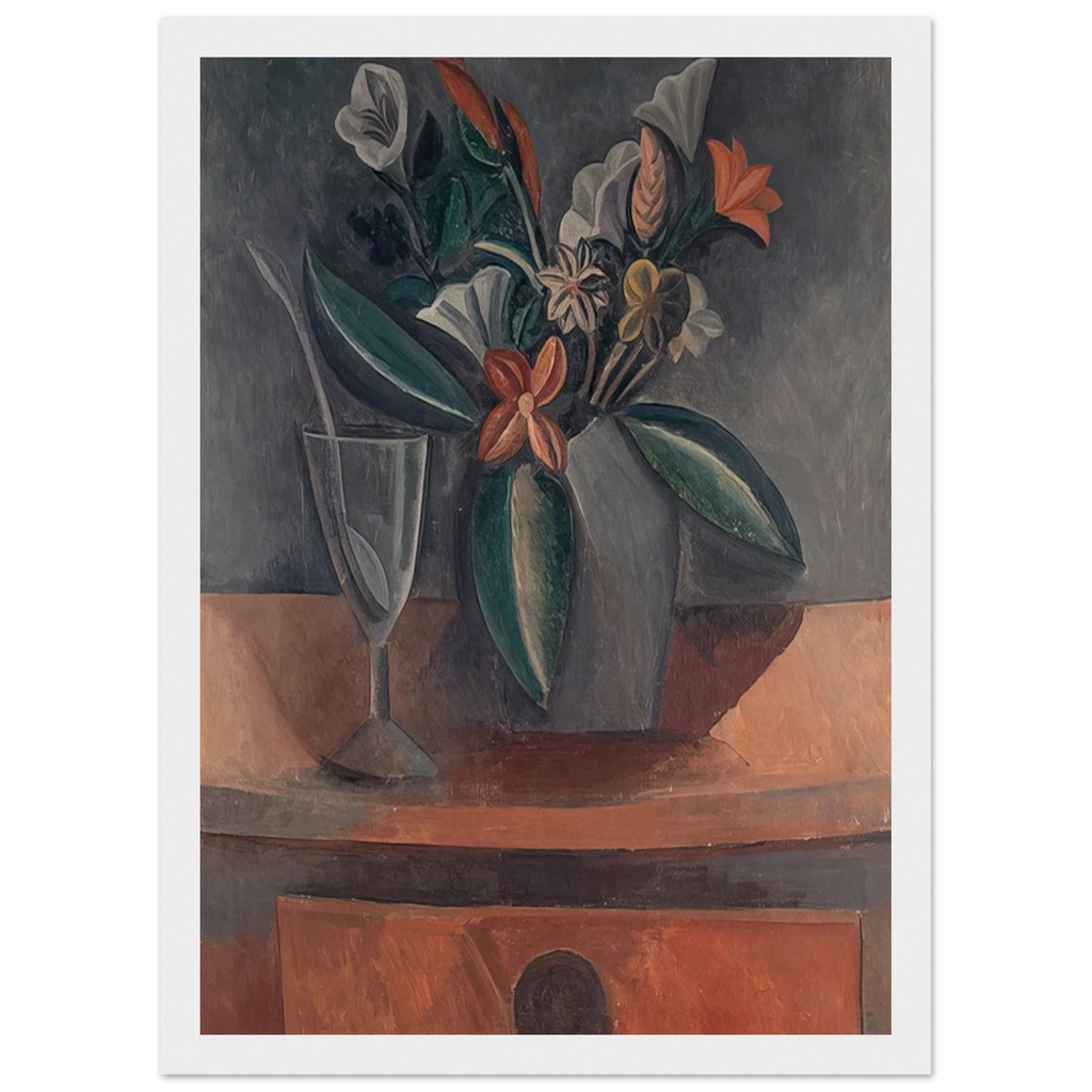Flowers in a Grey Jar - 1908 Framed Poster | Pablo Picasso Framed Prints Wall Art | Pablo Picasso Shop
