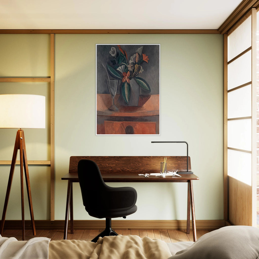 Flowers in a Grey Jar - 1908 Framed Poster | Pablo Picasso Framed Prints Wall Art | Pablo Picasso Shop