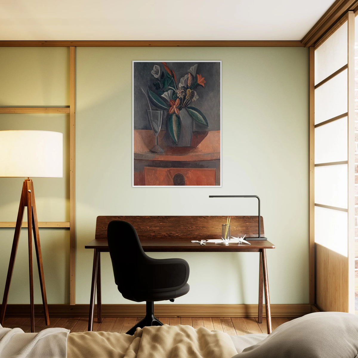 Flowers in a Grey Jar - 1908 Framed Poster | Pablo Picasso Framed Prints Wall Art | Pablo Picasso Shop