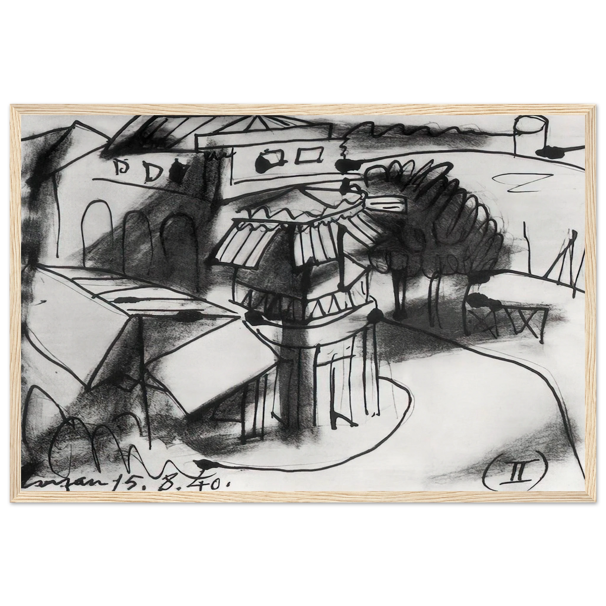 Café in Royan - 1940 Framed Poster | Pablo Picasso Framed Prints Wall Art | Pablo Picasso Shop