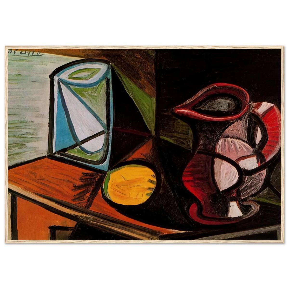 Glass and pitcher Framed Poster | Pablo Picasso Framed Prints Wall Art | Pablo Picasso Shop