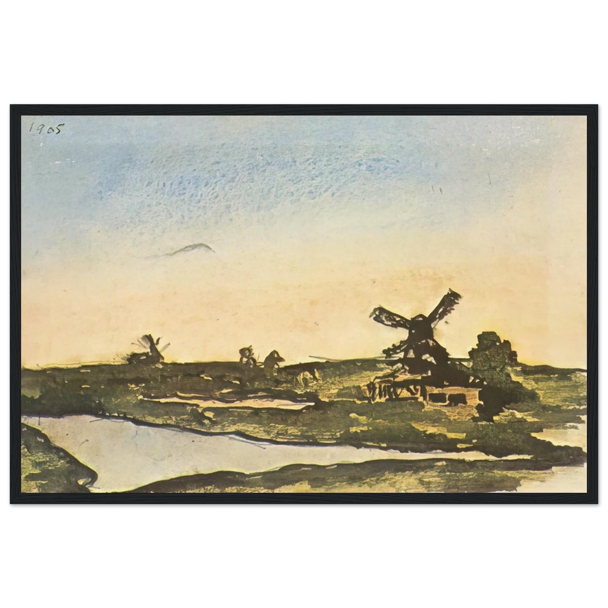 Dutch landscape with windmills Framed Poster | Pablo Picasso Framed Prints Wall Art | Pablo Picasso Shop