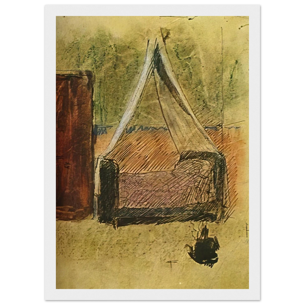 Bed with mosquito nets Framed Poster | Pablo Picasso Framed Prints Wall Art | Pablo Picasso Shop