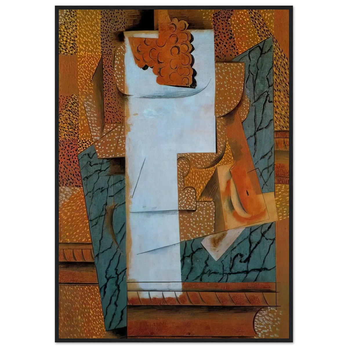 Fruit vase and bunch of grapes - 1914 Framed Poster | Pablo Picasso Framed Prints Wall Art | Pablo Picasso Shop