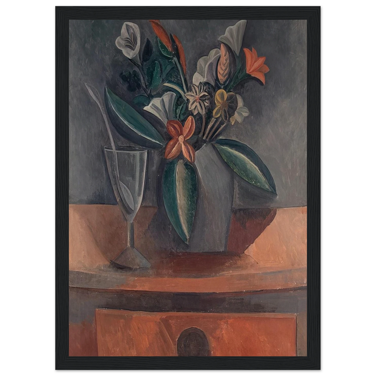 Flowers in a Grey Jar - 1908 Framed Poster | Pablo Picasso Framed Prints Wall Art | Pablo Picasso Shop
