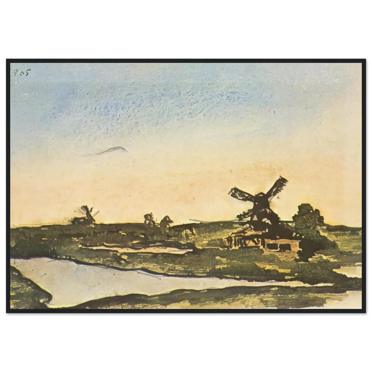Dutch landscape with windmills Framed Poster | Pablo Picasso Framed Prints Wall Art | Pablo Picasso Shop