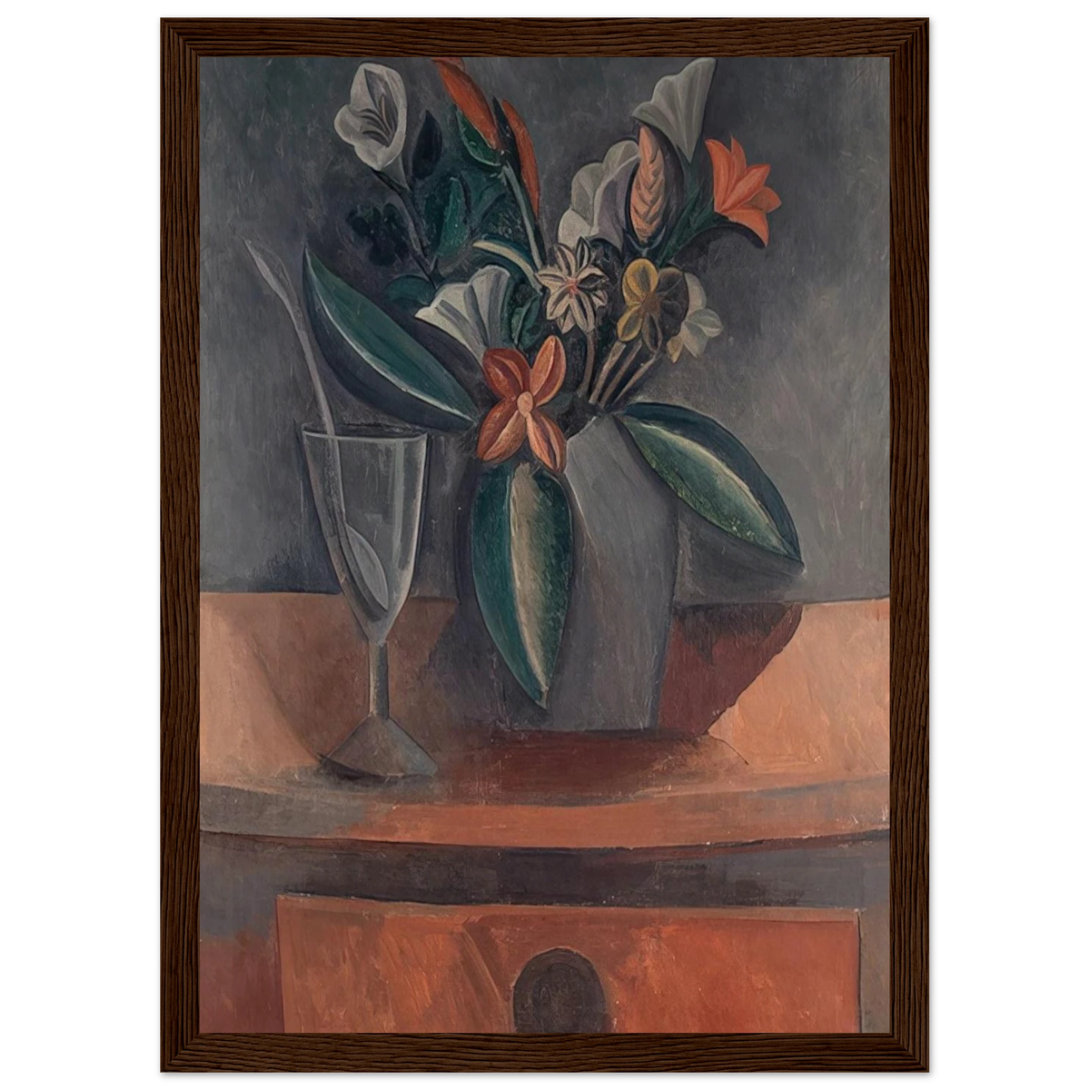 Flowers in a Grey Jar - 1908 Framed Poster | Pablo Picasso Framed Prints Wall Art | Pablo Picasso Shop