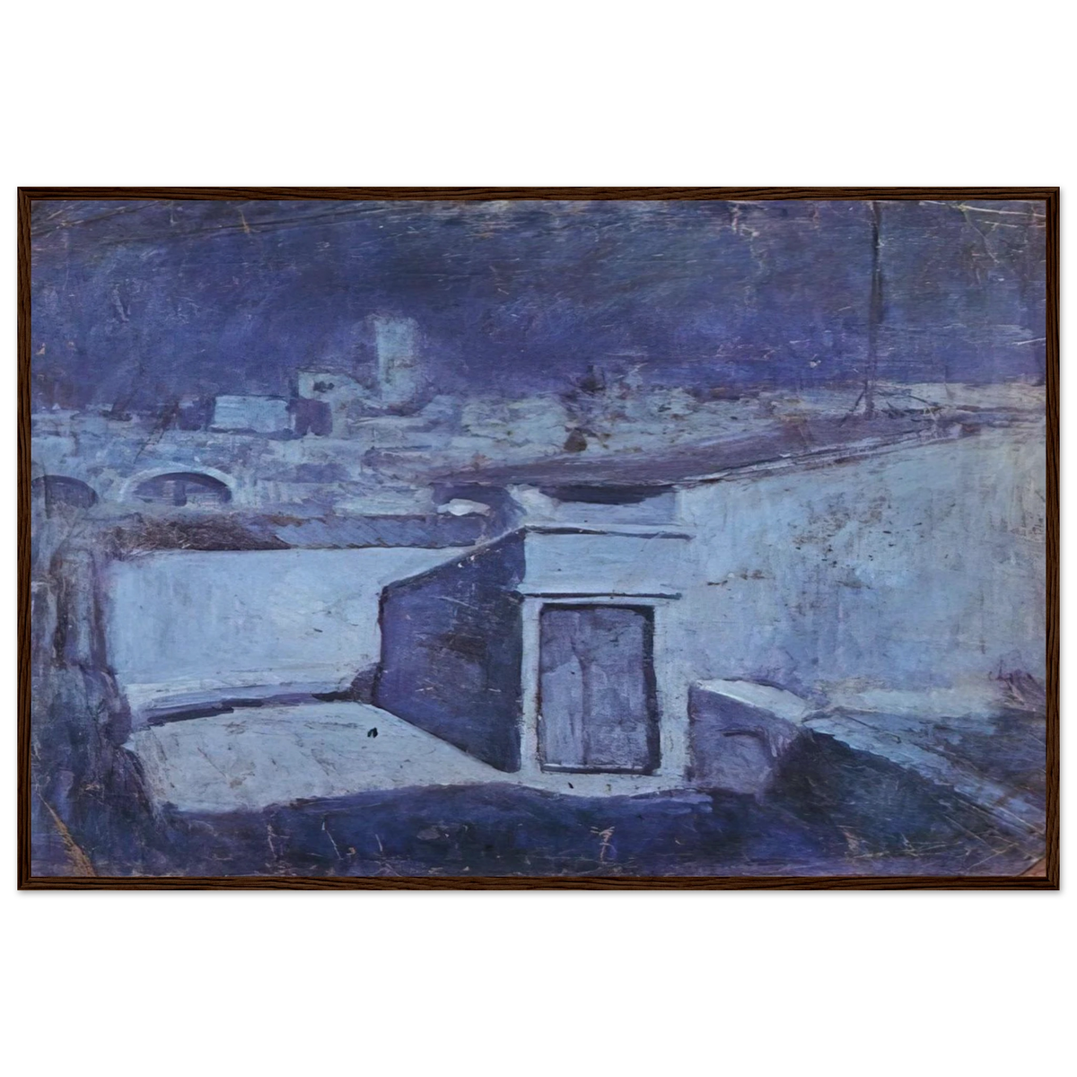 The roofs of Barcelona in the moonlight Framed Poster | Pablo Picasso Framed Prints Wall Art | Pablo Picasso Shop