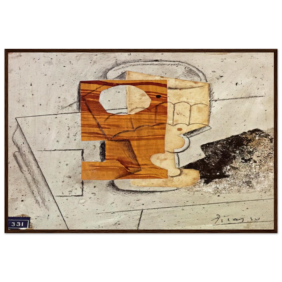 Glass on a Table - 1914 Framed Poster | Pablo Picasso Framed Prints Wall Art | Pablo Picasso Shop