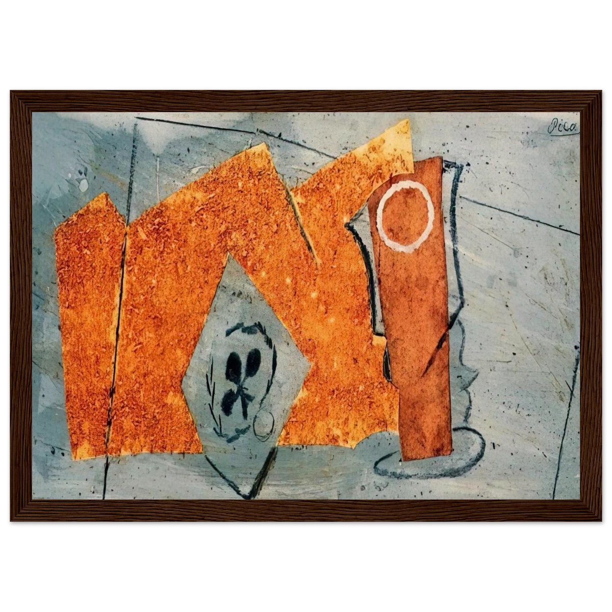 Playing Card and Glass - 1914 Framed Poster | Pablo Picasso Framed Prints Wall Art | Pablo Picasso Shop