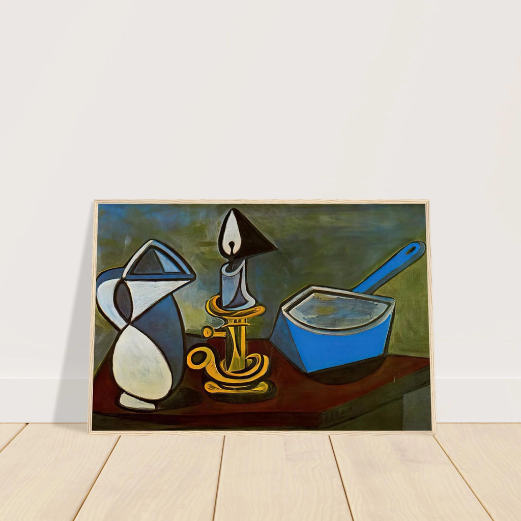 Jug, candle and enamel pan - 1945 Framed Poster | Pablo Picasso Framed Prints Wall Art | Pablo Picasso Shop