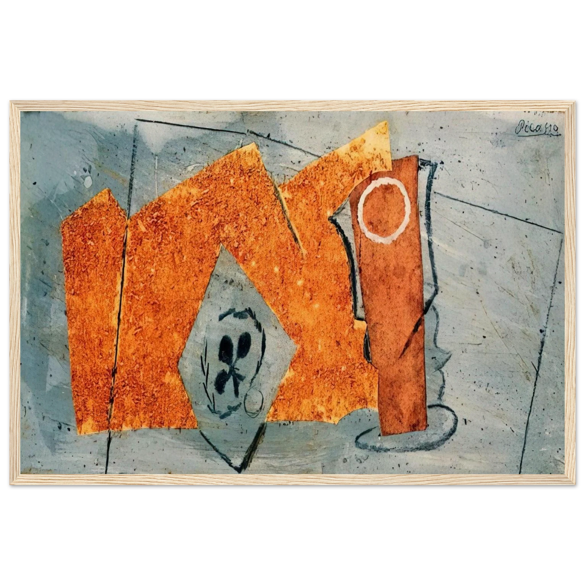 Playing Card and Glass - 1914 Framed Poster | Pablo Picasso Framed Prints Wall Art | Pablo Picasso Shop