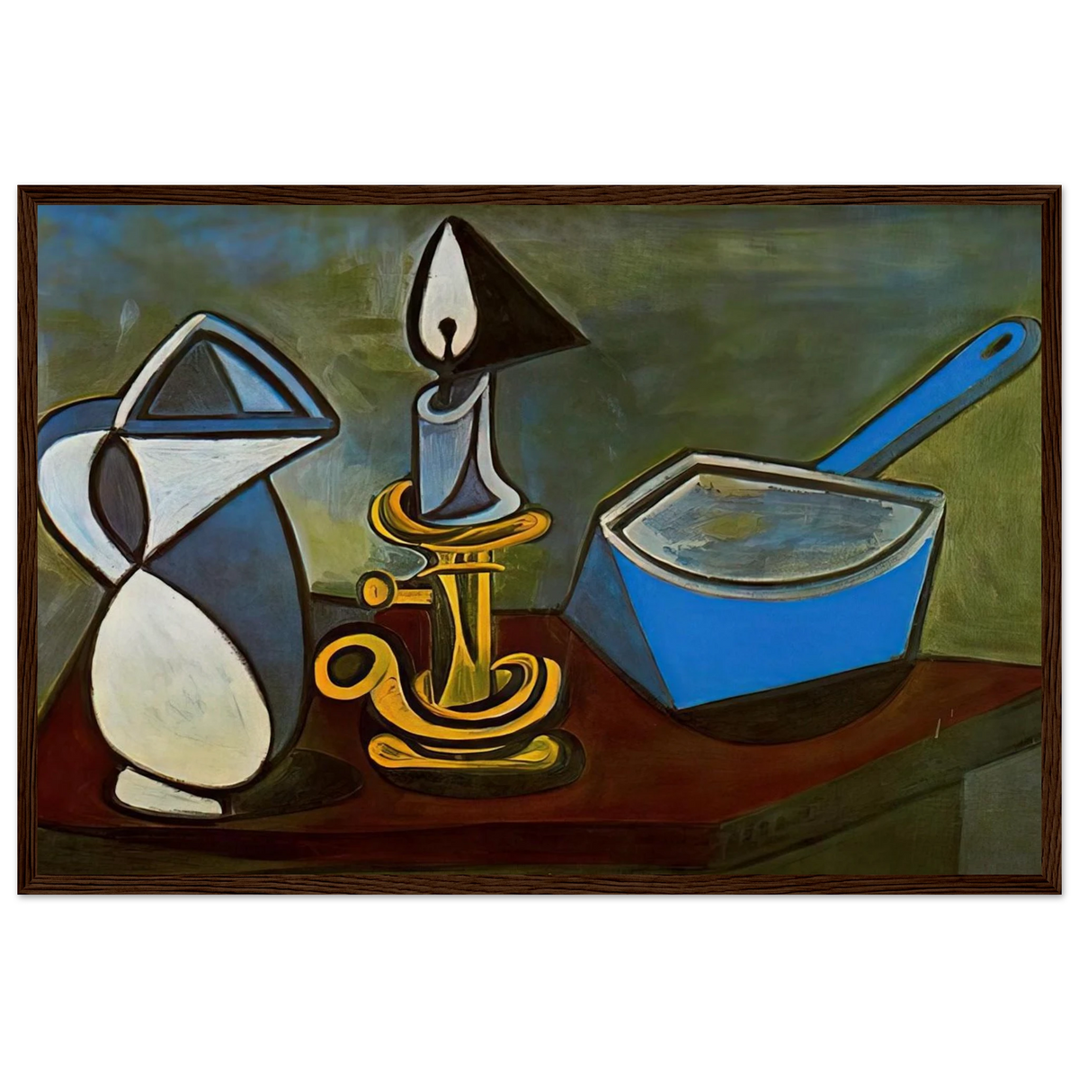 Jug, candle and enamel pan - 1945 Framed Poster | Pablo Picasso Framed Prints Wall Art | Pablo Picasso Shop