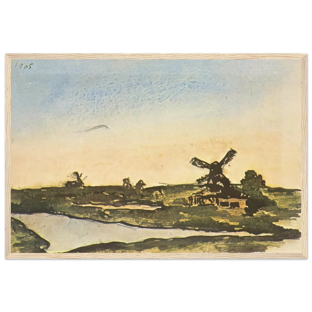Dutch landscape with windmills Framed Poster | Pablo Picasso Framed Prints Wall Art | Pablo Picasso Shop