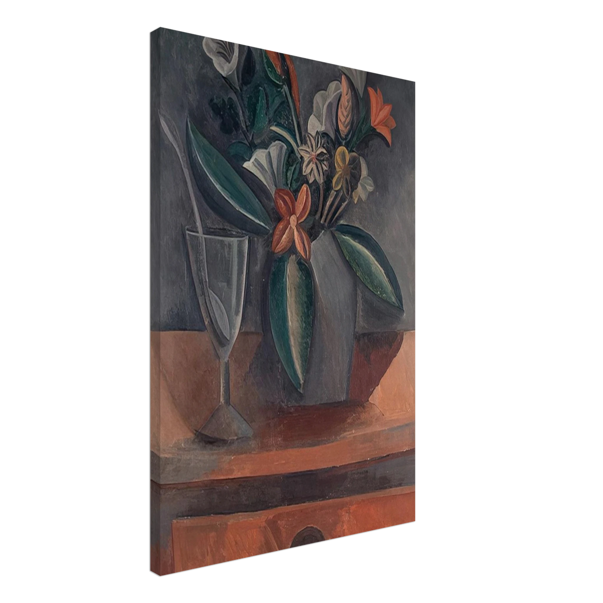 Flowers in a Grey Jar - 1908 Canvas | Pablo Picasso Canvas | Pablo Picasso Shop