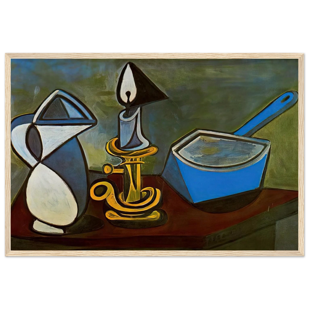 Jug, candle and enamel pan - 1945 Framed Poster | Pablo Picasso Framed Prints Wall Art | Pablo Picasso Shop