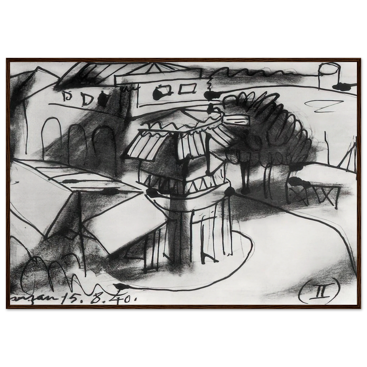 Café in Royan - 1940 Framed Poster | Pablo Picasso Framed Prints Wall Art | Pablo Picasso Shop