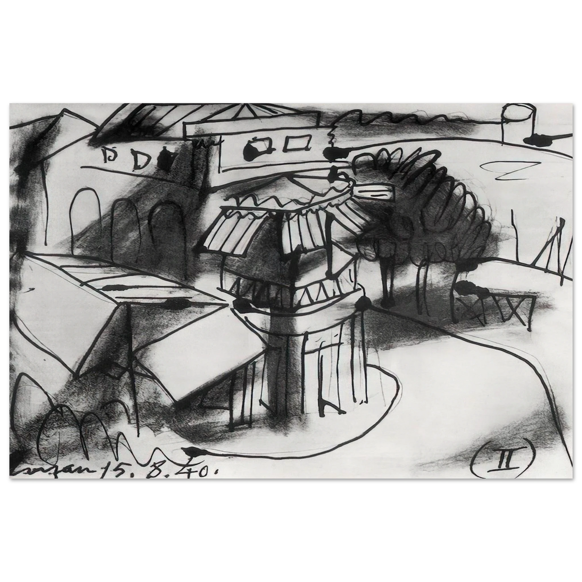 Café in Royan - 1940 Poster | Pablo Picasso Poster | Pablo Picasso Shop
