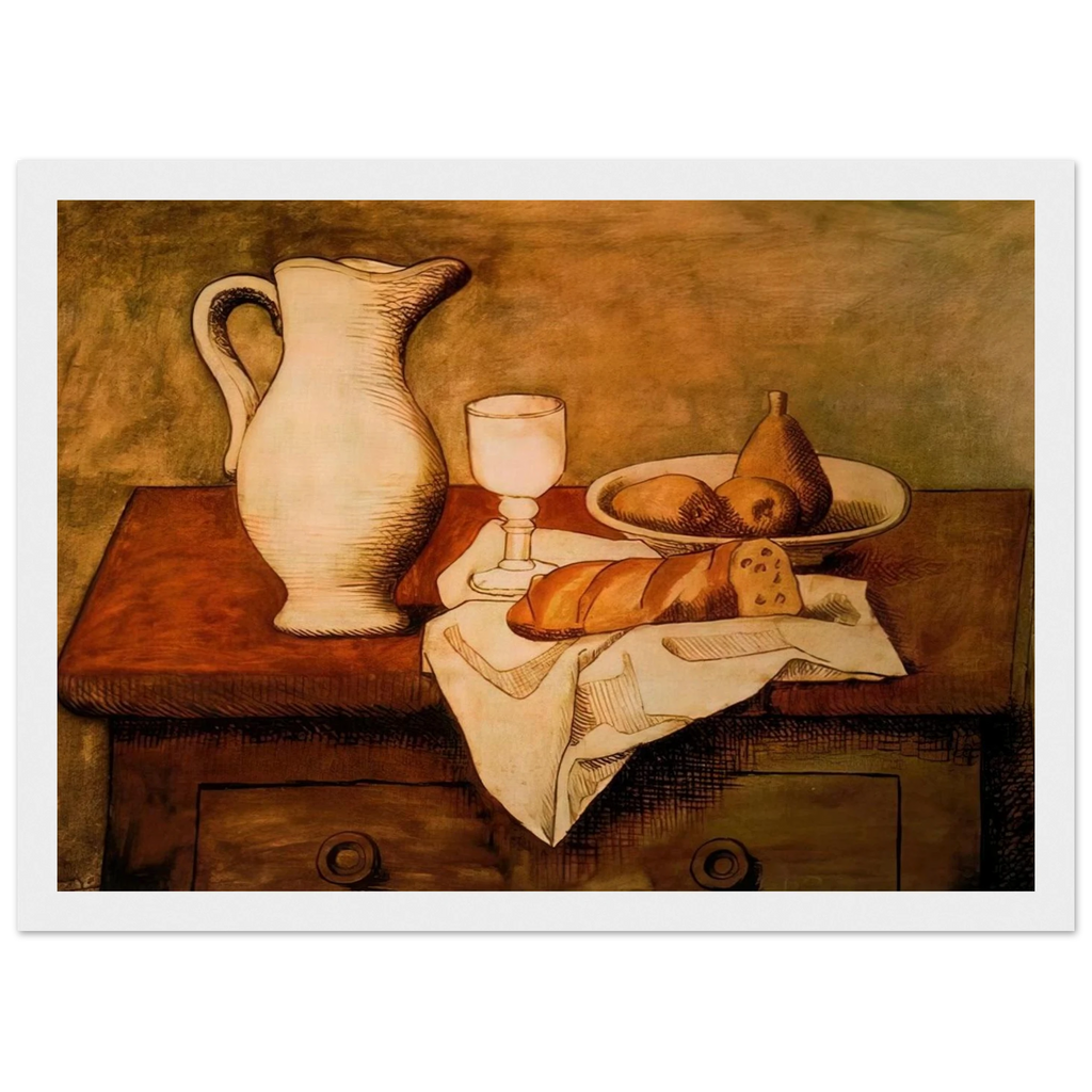 Still life with jug and bread - 1921 Framed Poster | Pablo Picasso Framed Prints Wall Art | Pablo Picasso Shop