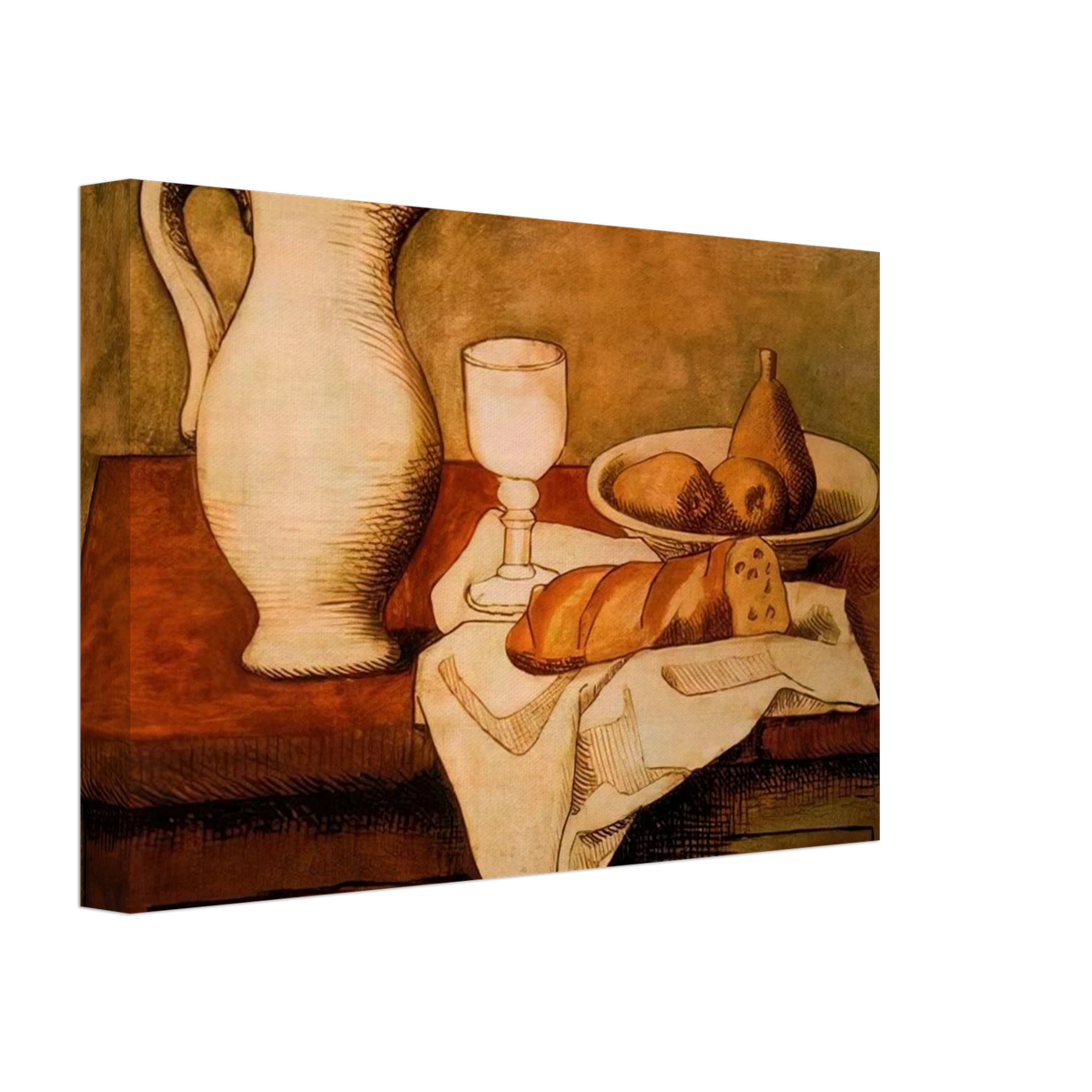 Still life with jug and bread - 1921 Canvas | Pablo Picasso Canvas | Pablo Picasso Shop