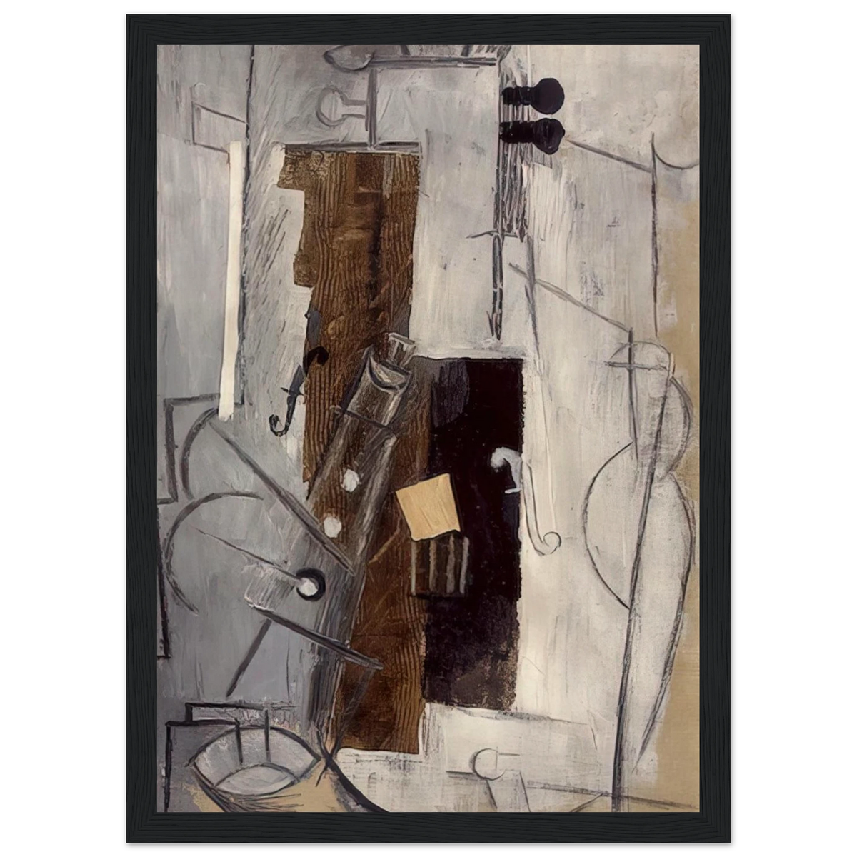 Clarinet and Violin - 1913 Framed Poster | Pablo Picasso Framed Prints Wall Art | Pablo Picasso Shop