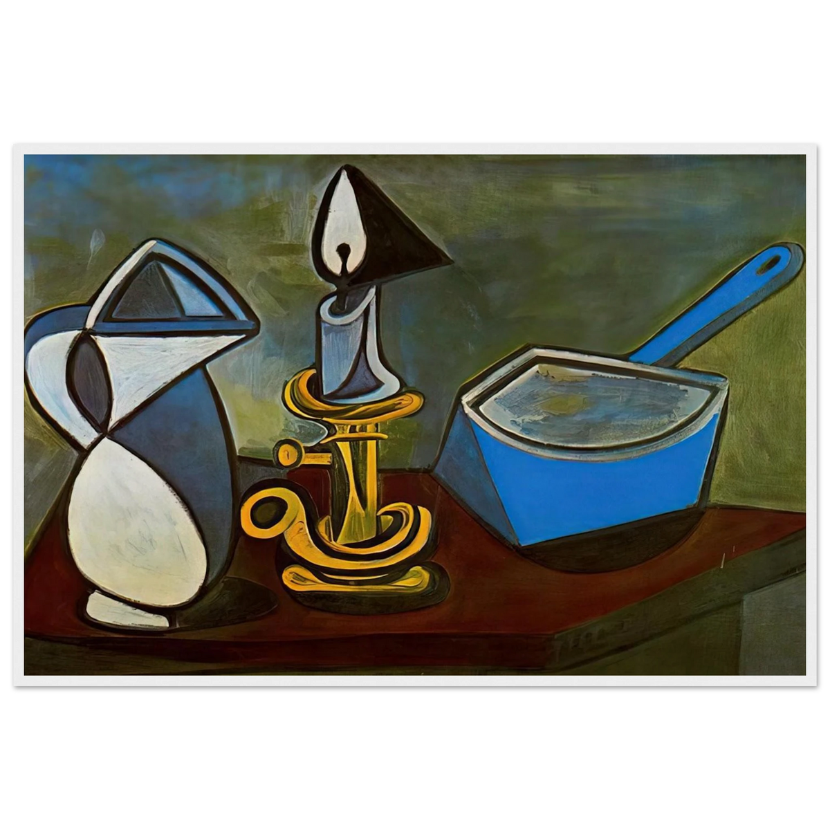 Jug, candle and enamel pan - 1945 Framed Poster | Pablo Picasso Framed Prints Wall Art | Pablo Picasso Shop