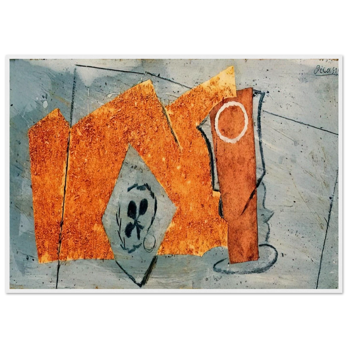 Playing Card and Glass - 1914 Framed Poster | Pablo Picasso Framed Prints Wall Art | Pablo Picasso Shop
