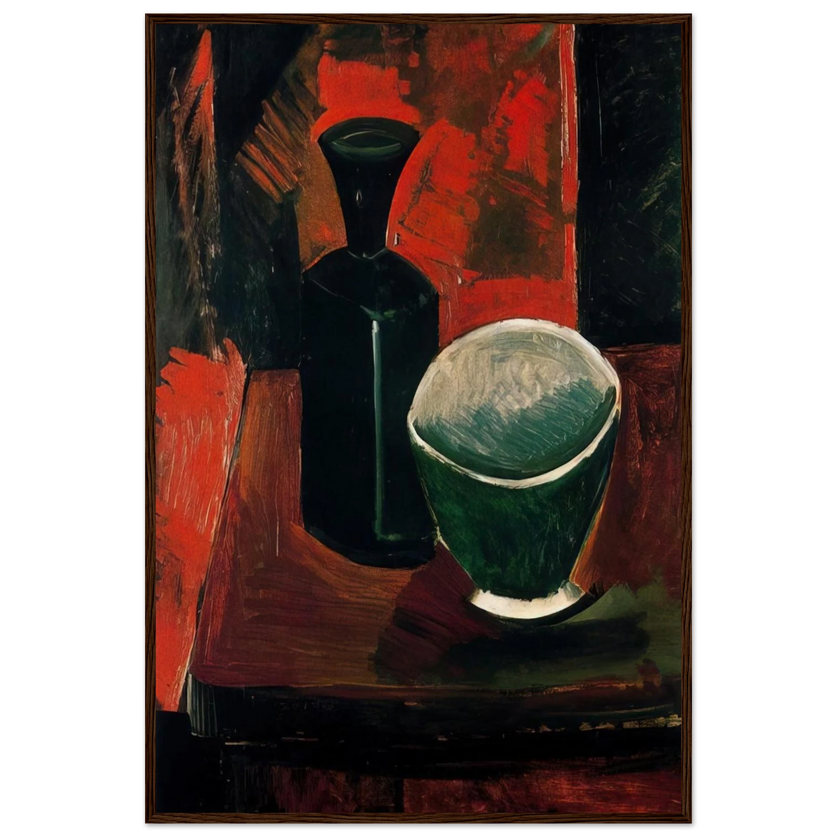 Green Pan and Black Bottle - 1908 Framed Poster | Pablo Picasso Framed Prints Wall Art | Pablo Picasso Shop