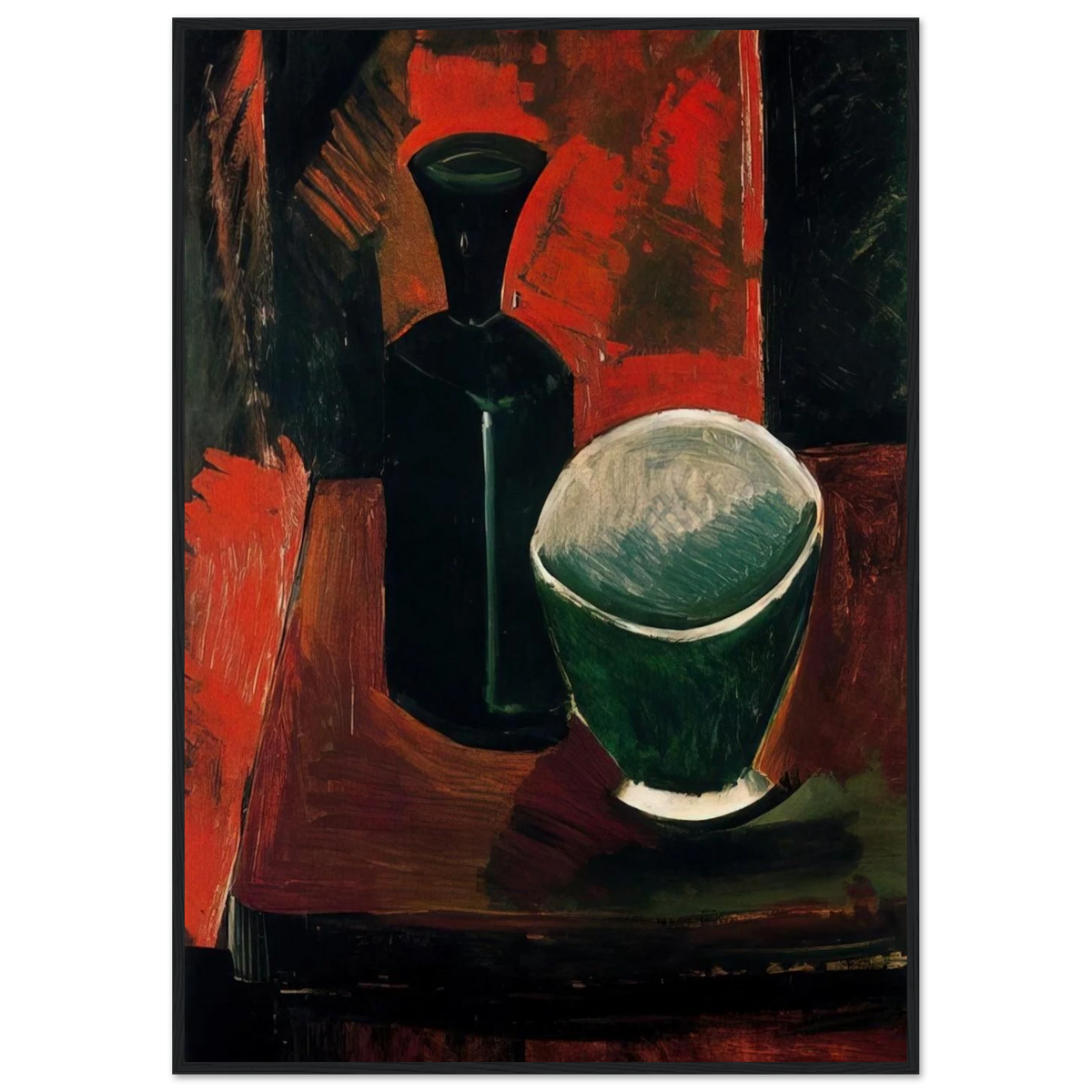 Green Pan and Black Bottle - 1908 Framed Poster | Pablo Picasso Framed Prints Wall Art | Pablo Picasso Shop
