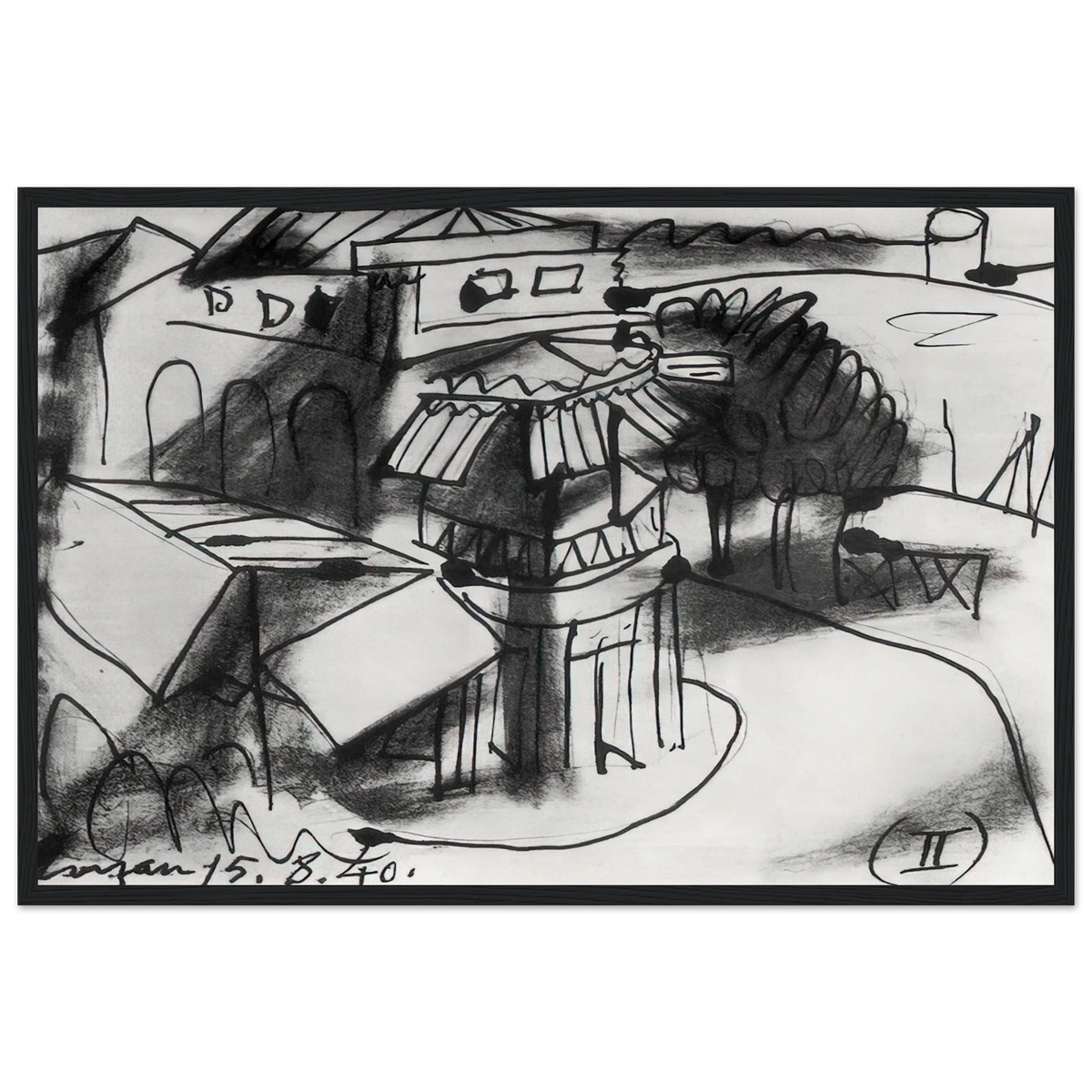 Café in Royan - 1940 Framed Poster | Pablo Picasso Framed Prints Wall Art | Pablo Picasso Shop