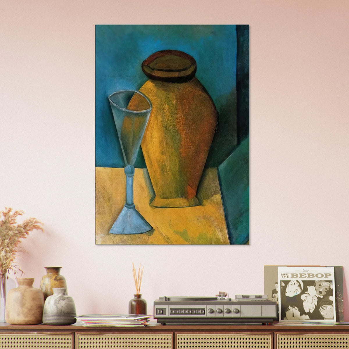 Pot, Glass and Book - 1908 Canvas | Pablo Picasso Canvas | Pablo Picasso Shop