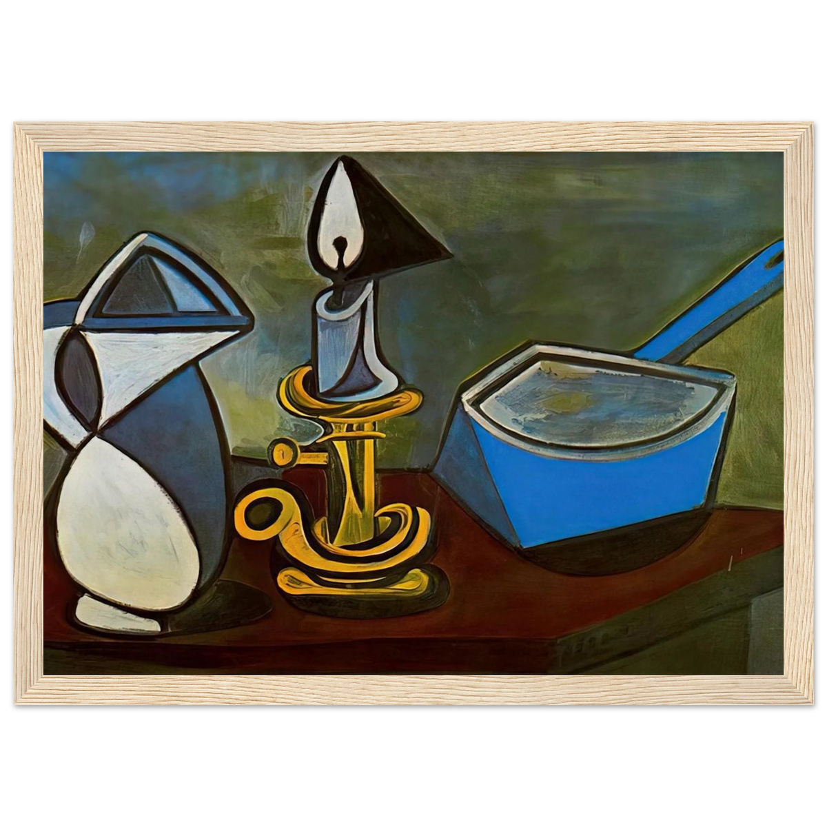 Jug, candle and enamel pan - 1945 Framed Poster | Pablo Picasso Framed Prints Wall Art | Pablo Picasso Shop