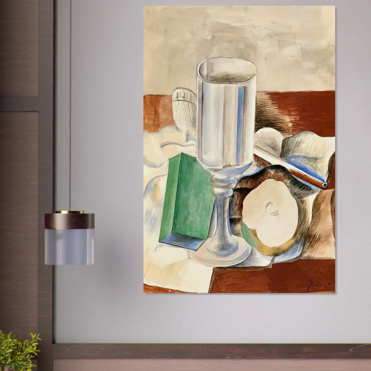 Still life with a Glass and an Apple - 1914 Poster | Pablo Picasso Poster | Pablo Picasso Shop