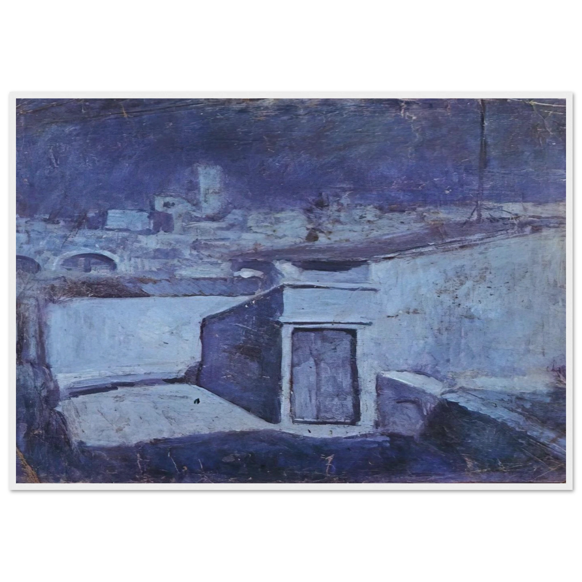 The roofs of Barcelona in the moonlight Framed Poster | Pablo Picasso Framed Prints Wall Art | Pablo Picasso Shop