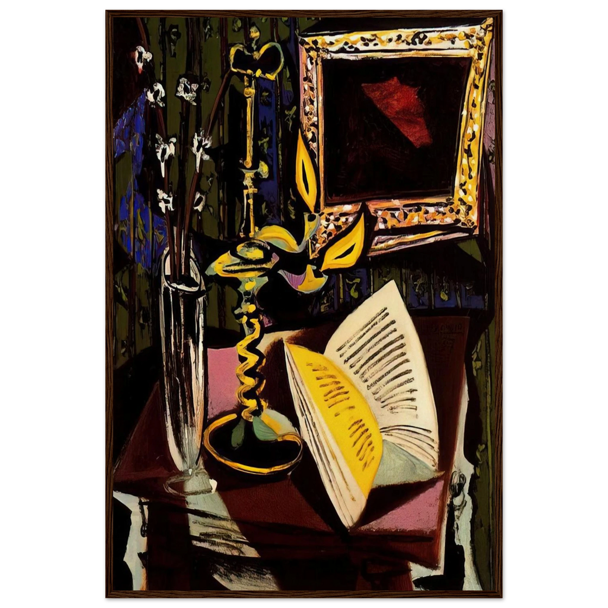 Still life with candlestick - 1937 Framed Poster | Pablo Picasso Framed Prints Wall Art | Pablo Picasso Shop