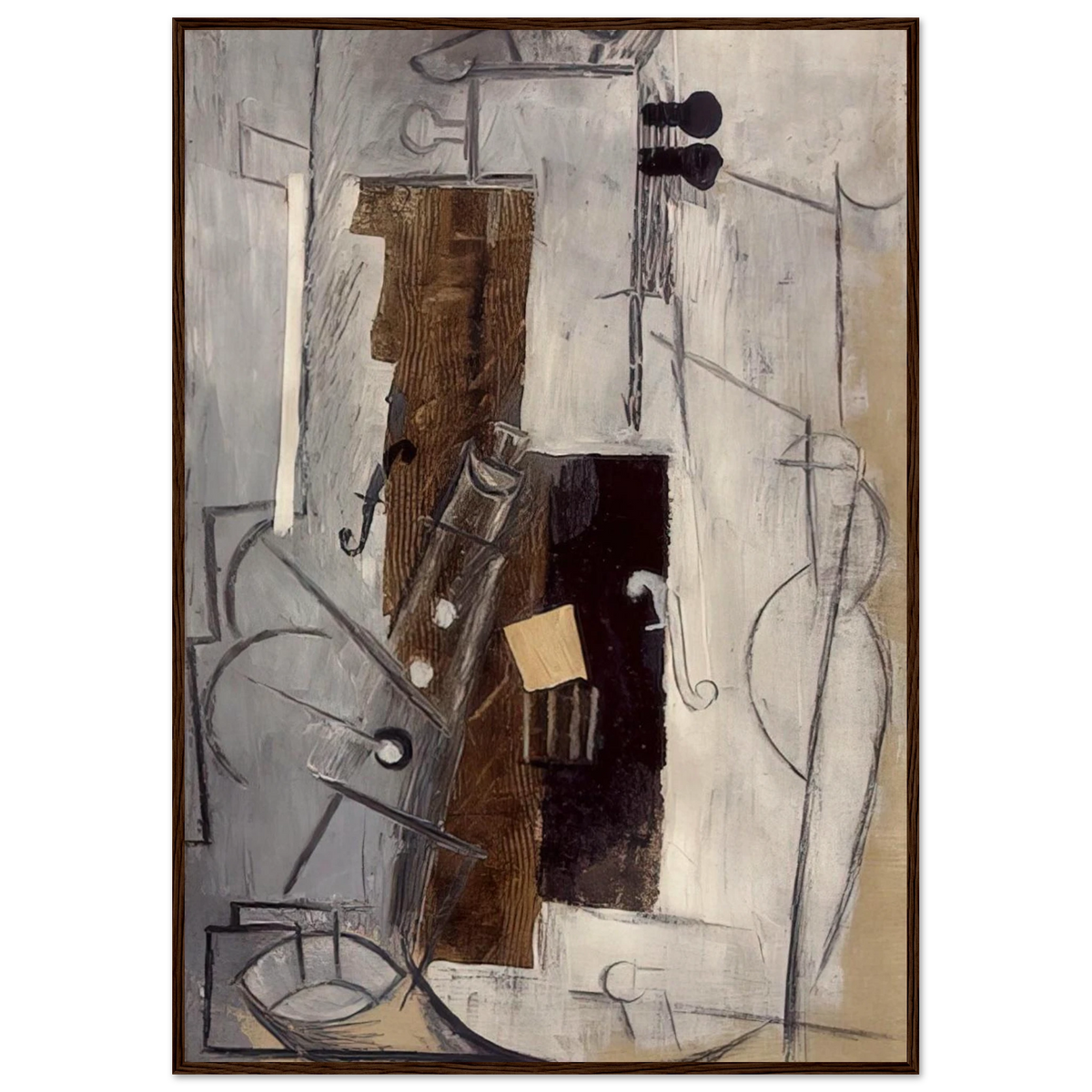 Clarinet and Violin - 1913 Framed Poster | Pablo Picasso Framed Prints Wall Art | Pablo Picasso Shop