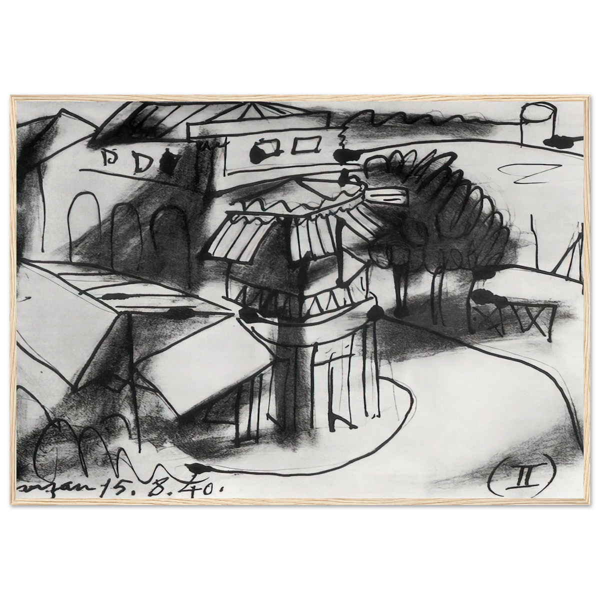 Café in Royan - 1940 Framed Poster | Pablo Picasso Framed Prints Wall Art | Pablo Picasso Shop