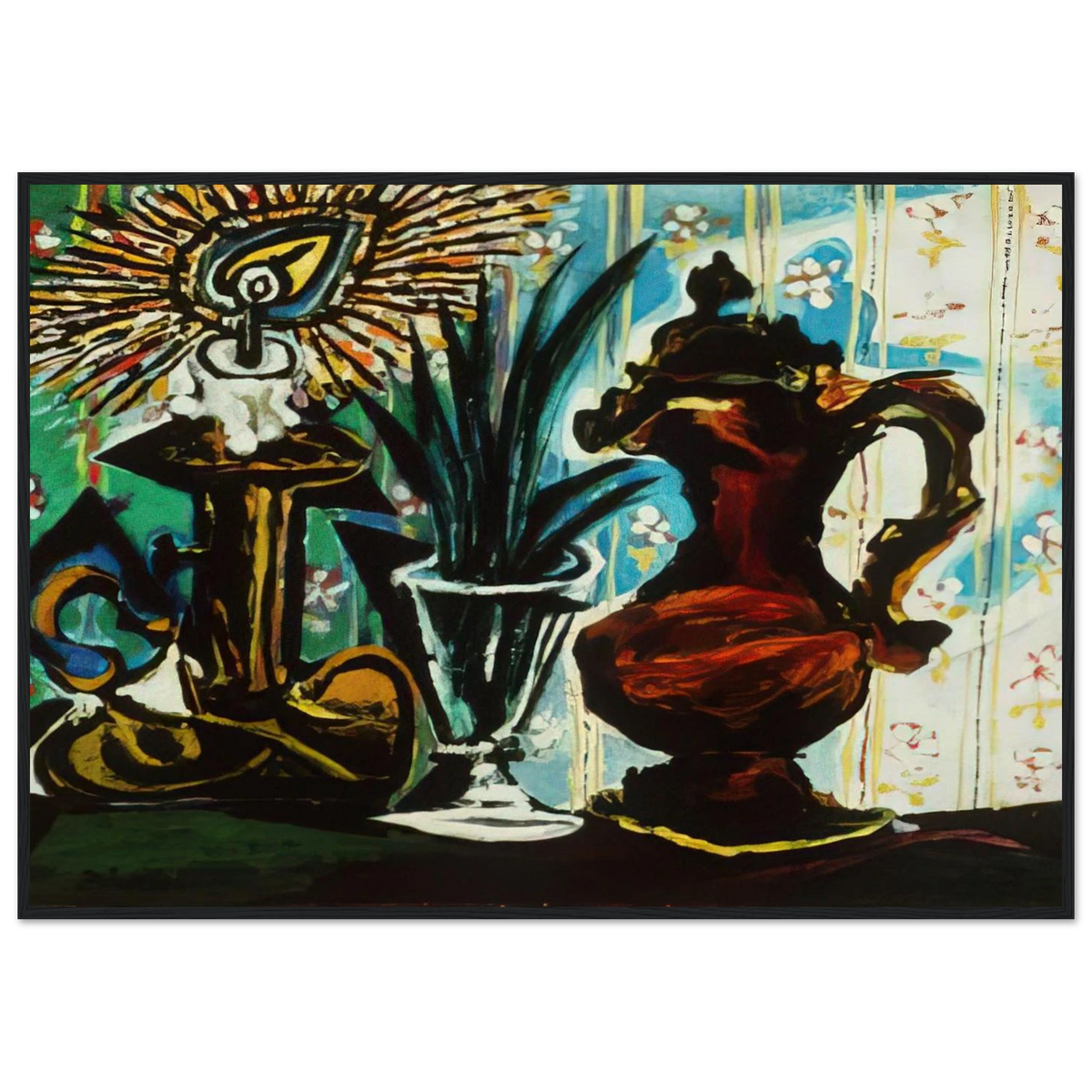 Still life with candle Framed Poster | Pablo Picasso Framed Prints Wall Art | Pablo Picasso Shop