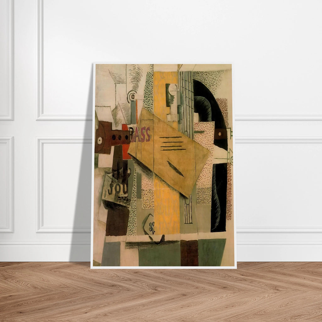 Clarinet, bottle of bass, newspaper, ace of clubs - 1913 Framed Poster | Pablo Picasso Framed Prints Wall Art | Pablo Picasso Shop