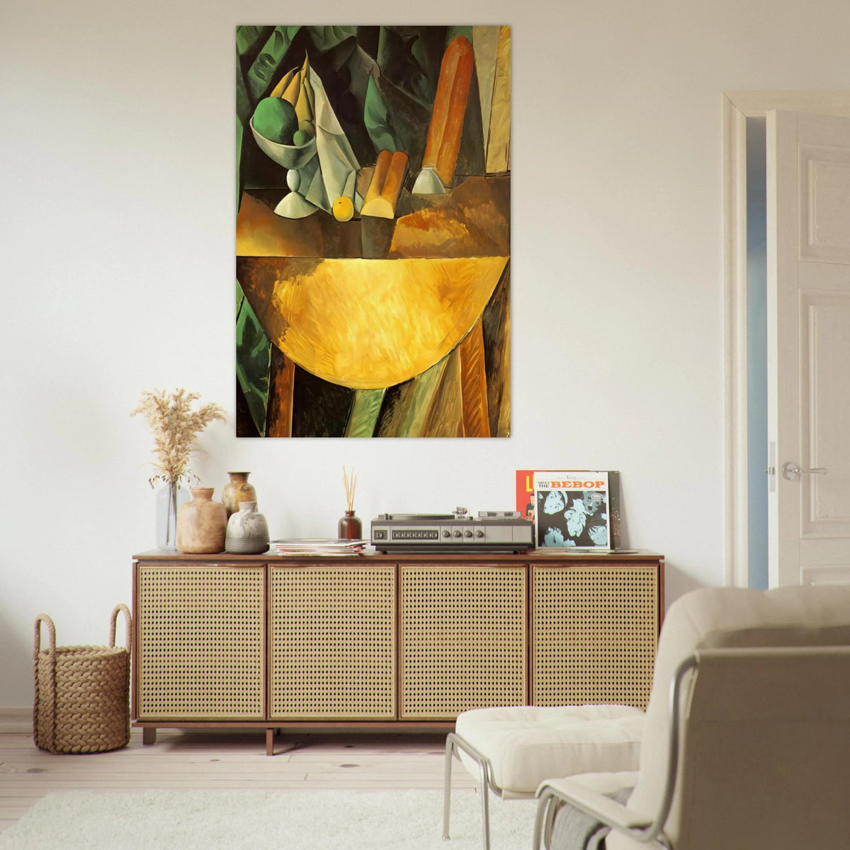 Bread and dish with fruits on the table Poster | Pablo Picasso Poster | Pablo Picasso Shop