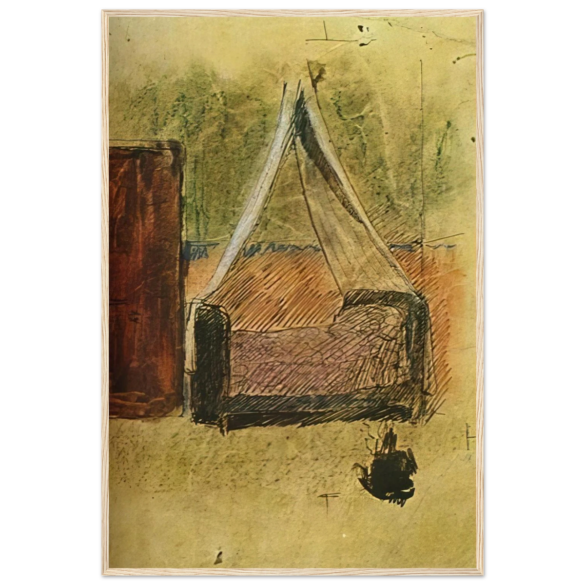 Bed with mosquito nets Framed Poster | Pablo Picasso Framed Prints Wall Art | Pablo Picasso Shop