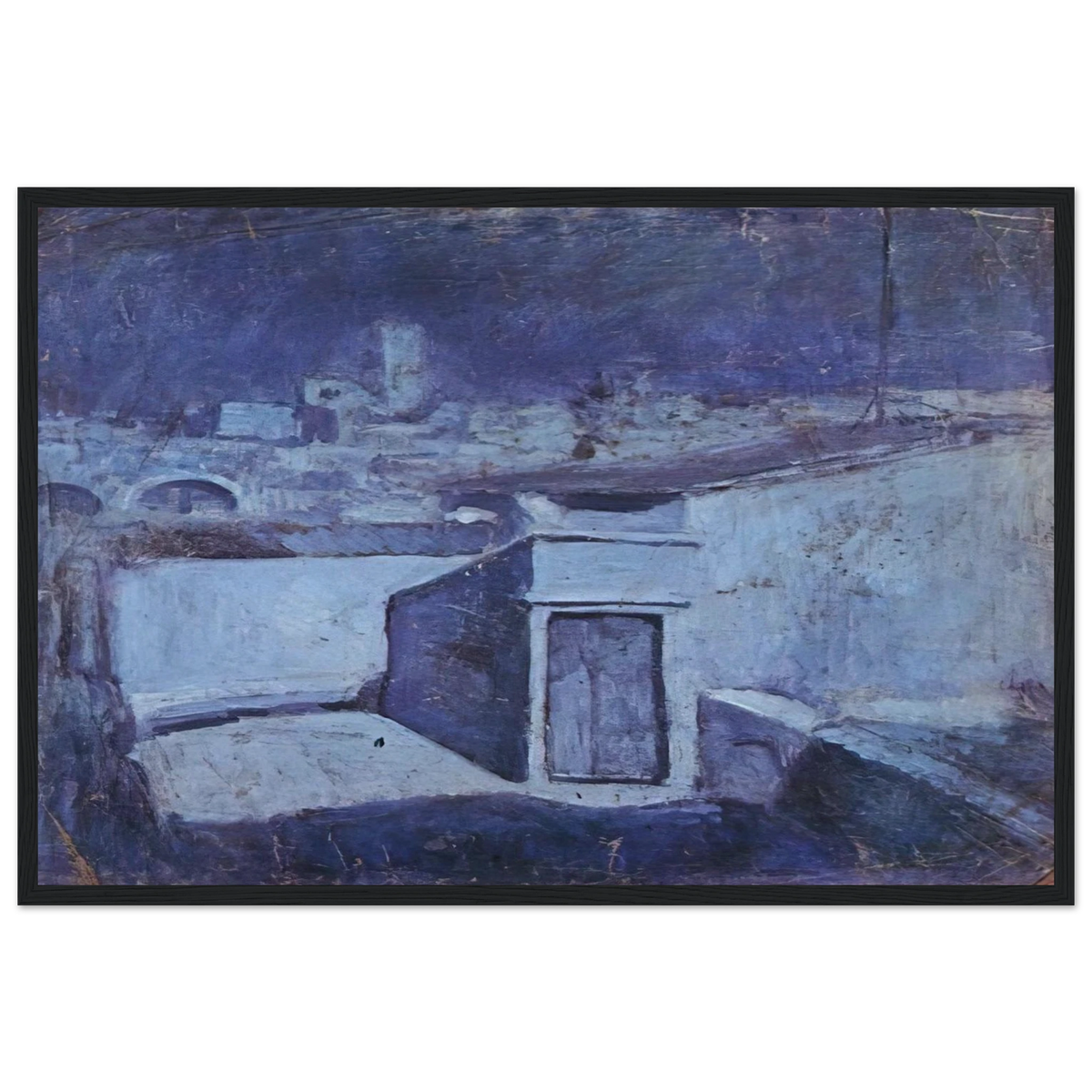 The roofs of Barcelona in the moonlight Framed Poster | Pablo Picasso Framed Prints Wall Art | Pablo Picasso Shop