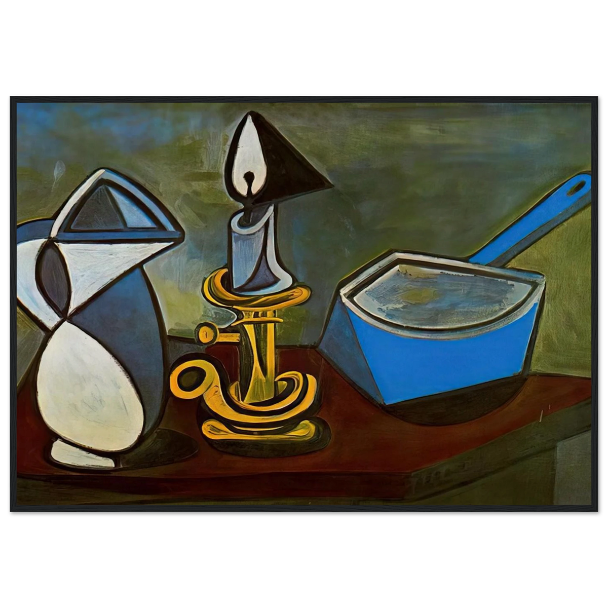 Jug, candle and enamel pan - 1945 Framed Poster | Pablo Picasso Framed Prints Wall Art | Pablo Picasso Shop
