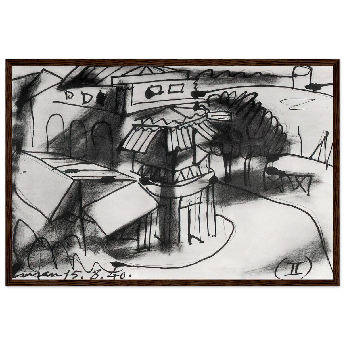 Café in Royan - 1940 Framed Poster | Pablo Picasso Framed Prints Wall Art | Pablo Picasso Shop
