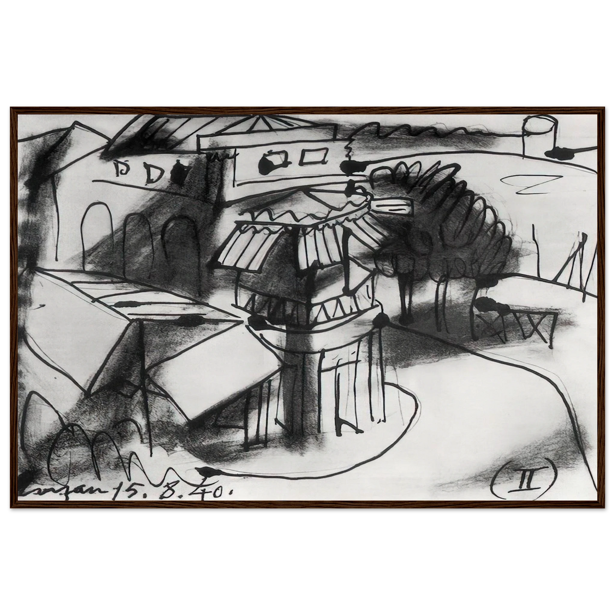 Café in Royan - 1940 Framed Poster | Pablo Picasso Framed Prints Wall Art | Pablo Picasso Shop