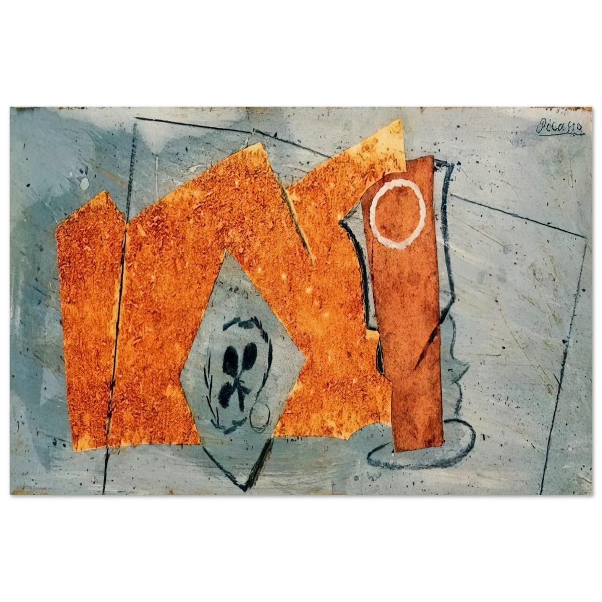 Playing Card and Glass - 1914 Poster | Pablo Picasso Poster | Pablo Picasso Shop