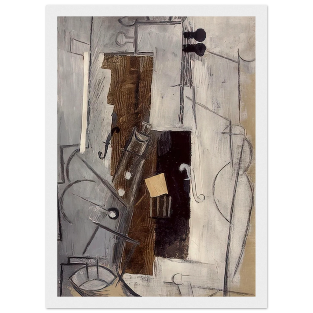 Clarinet and Violin - 1913 Framed Poster | Pablo Picasso Framed Prints Wall Art | Pablo Picasso Shop