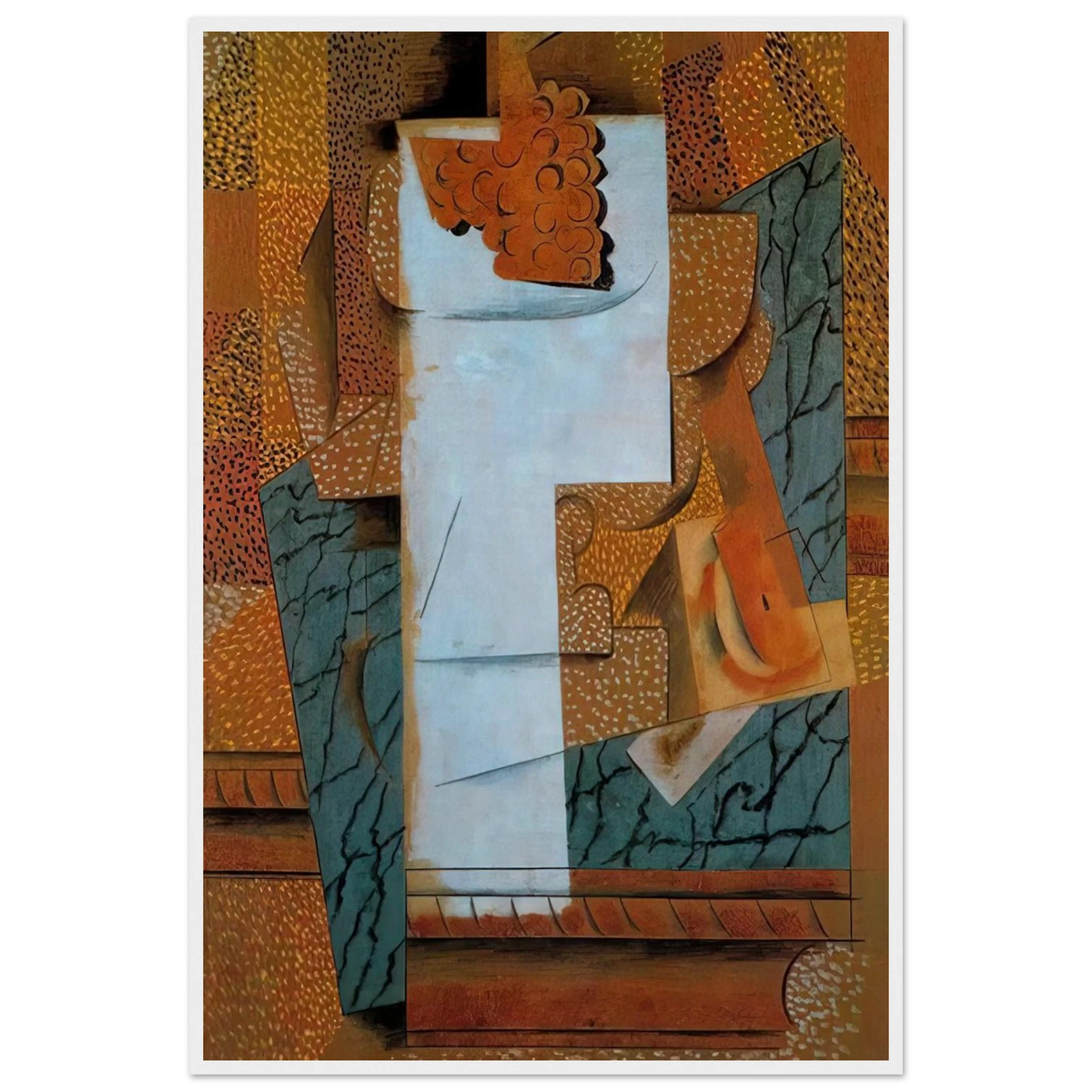 Fruit vase and bunch of grapes - 1914 Framed Poster | Pablo Picasso Framed Prints Wall Art | Pablo Picasso Shop