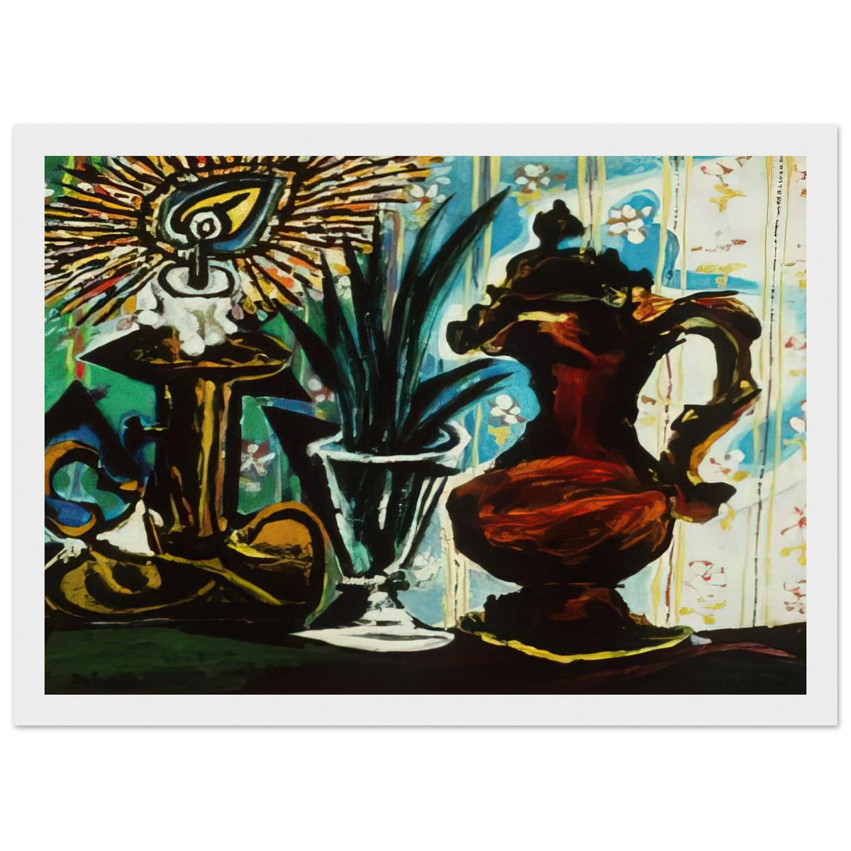 Still life with candle Framed Poster | Pablo Picasso Framed Prints Wall Art | Pablo Picasso Shop