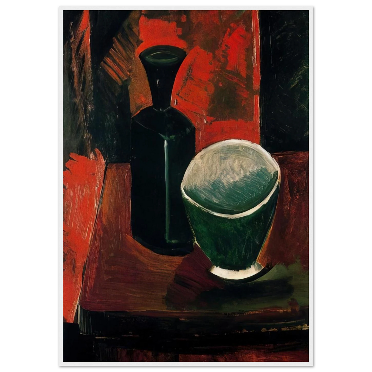 Green Pan and Black Bottle - 1908 Framed Poster | Pablo Picasso Framed Prints Wall Art | Pablo Picasso Shop